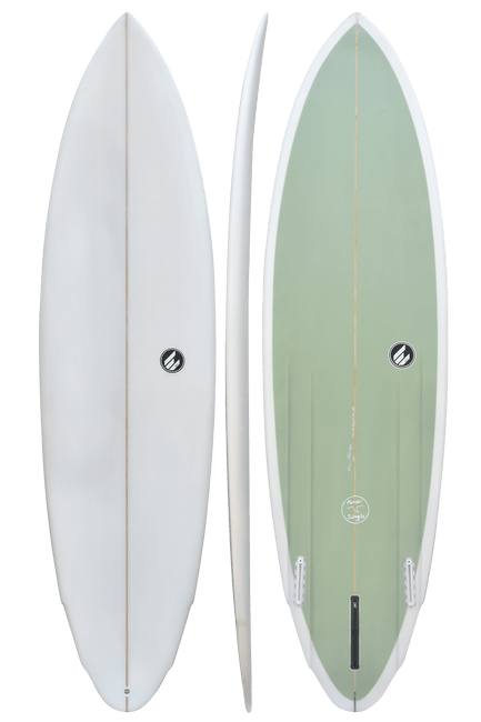 ECS Boards Australia Forries Single 6'8" Surfboard - White/Olive