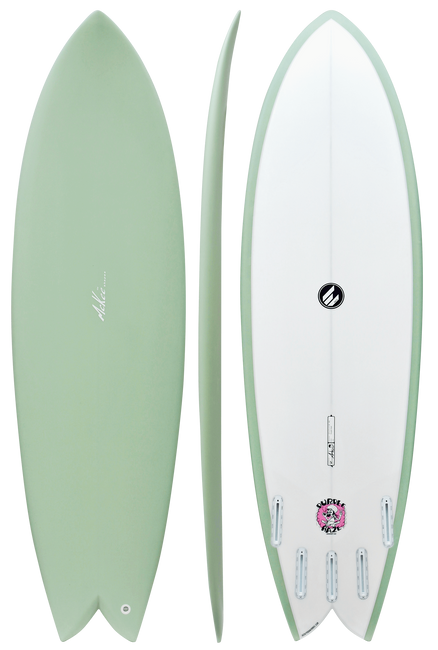 ECS Boards Australia Purple Haze EPS  6’5" Surfboard- Olive