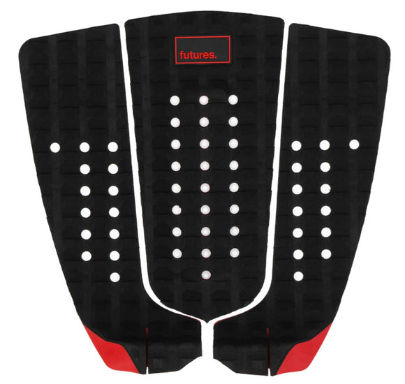 Futures F3P Jordy Smith Signature Traction Pad - Black/ Red