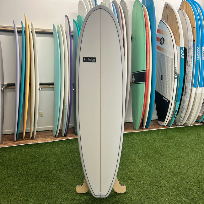 Stoke Mini Log 6’10" Surfboard - Grey / White