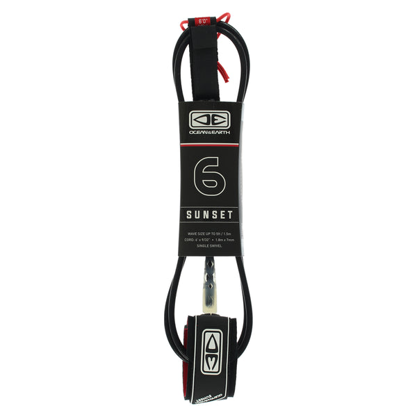 Ocean & Earth Moulded Sunset 6' Leash - Black