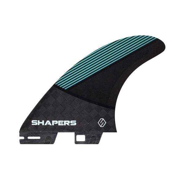 Shapers CarbonFlare Carvn Medium FCSII Thruster Fin Set - Teal