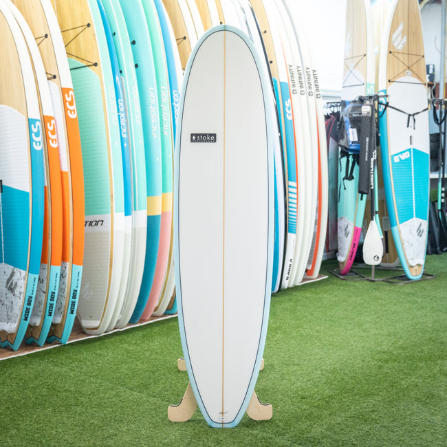 Stoke Mini Log 7’2" Surfboard - White / Light Blue