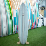 Surf Prescriptions Tur Twin Pin with Channel 6'10" Surfboard - Aqua / Gray