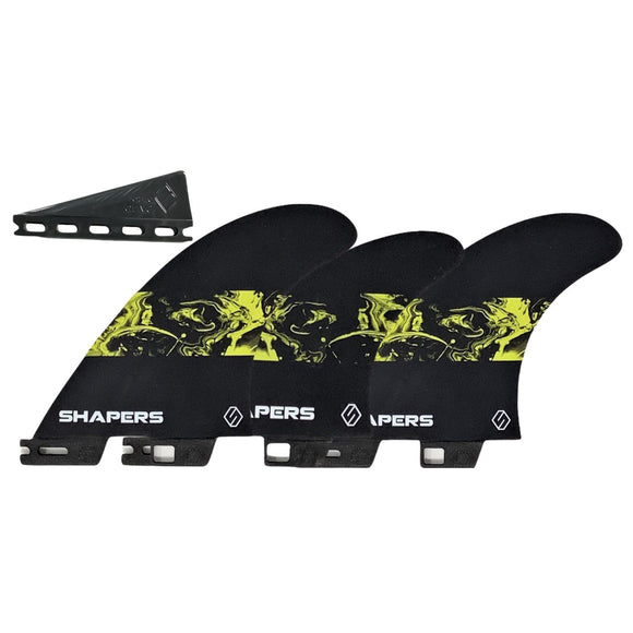 Shapers Core-Lite Medium-Large FCSII 6-Fin Set - Yellow