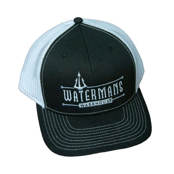 Watermans Warehouse Low Profile Trucker Hat - Black / White